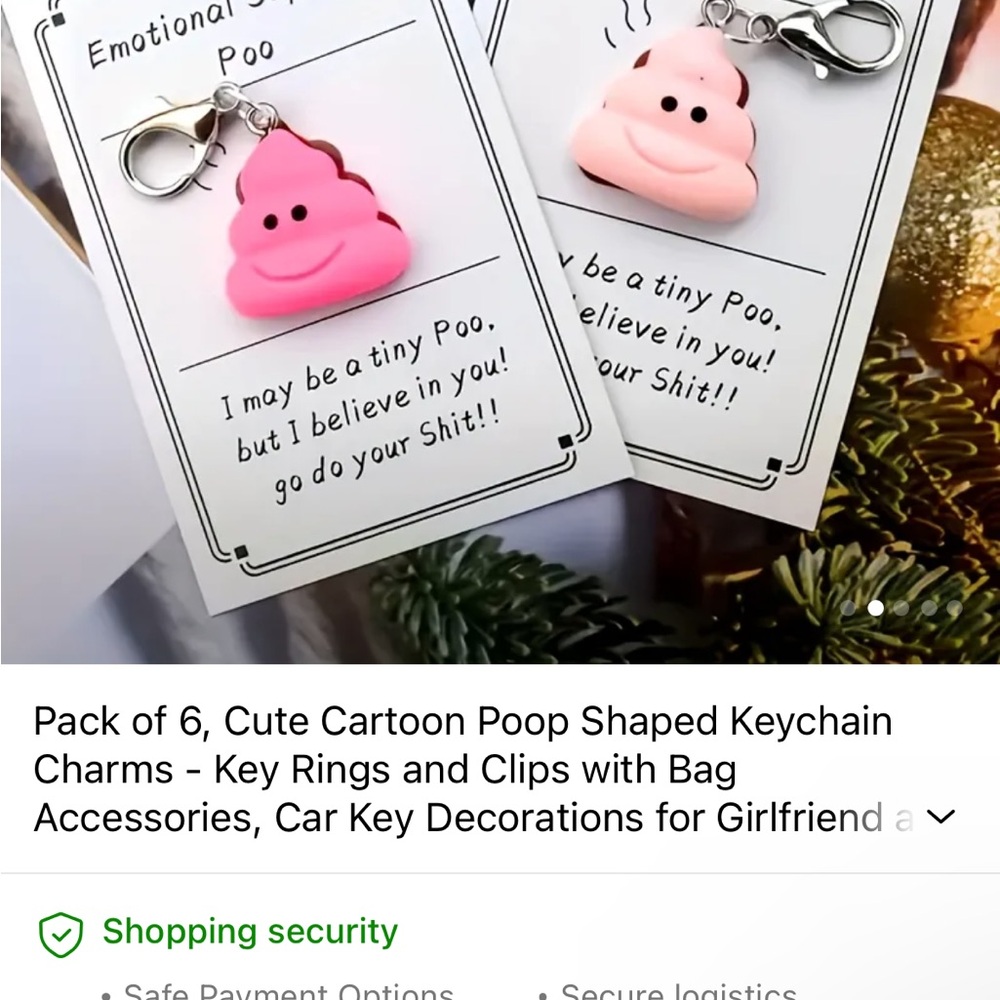 Emotional Support Poo Keychain Set - Multicolor - Picture 2 of 5